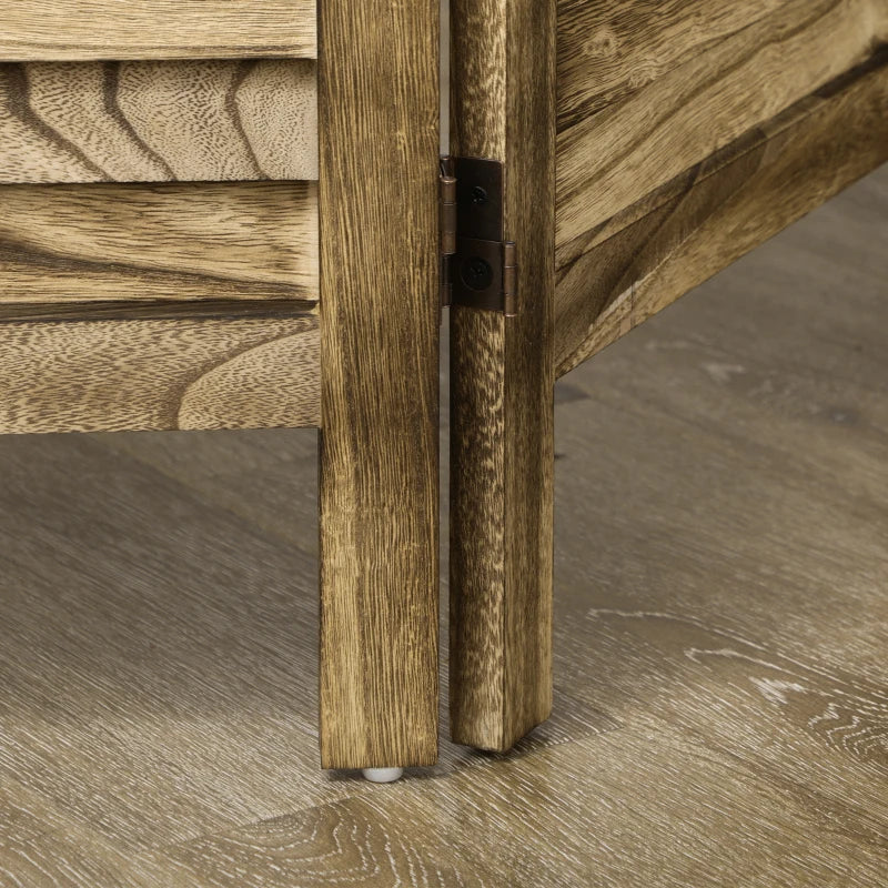 5.6 Ft Room Divider, 4 Panel Portable Folding Privacy Screens for Home Office, Bedroom, Brown