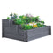 Outsunny 3-Tier Raised Garden Planter Kit Wooden Elevated Planter Boxes Outdoor Vegetable Flower Herb Garden Grey