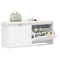 Entryway Bench with Padded Seat and Flip-Drawers, Holds up to 529lbs, Shoe Storage Bench for 10 Pairs of Shoes, White