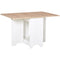 HOMCOM Foldable Drop-Leaf Dining Table with Storage Shelf Oak Finish Space Saving Kitchen Table for Dining Room