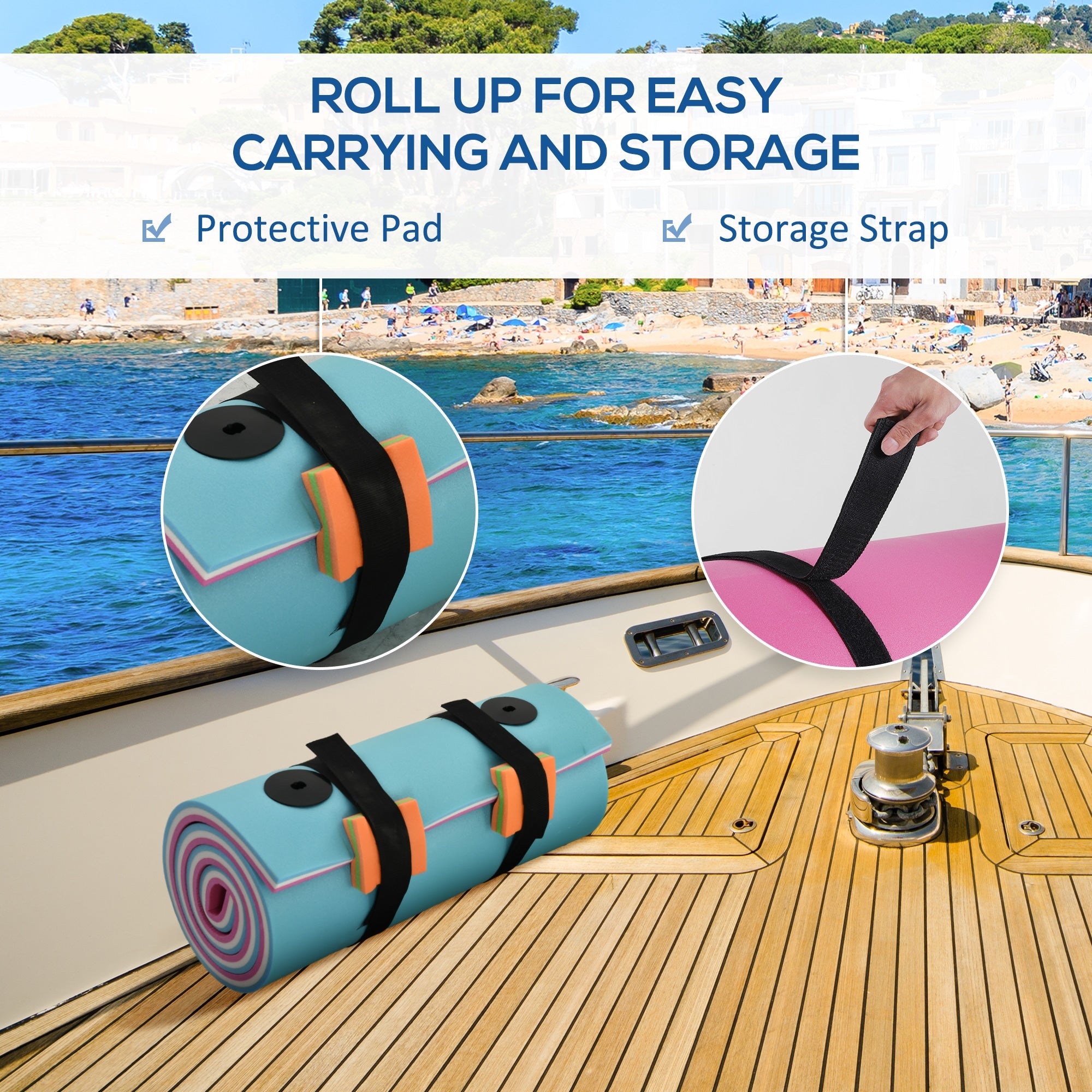 Soozier Floating Fun: 6.5x2ft Compact Lily Pad Water Mat for Pool, Beach, Lake Relaxation and Recreation 