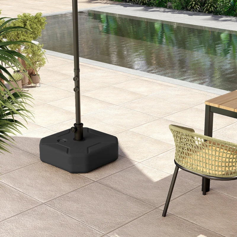 Square Patio Umbrella Base Holder, Outdoor Umbrella Stand, 17.7" L x 17.7" W x 9.8" H Black
