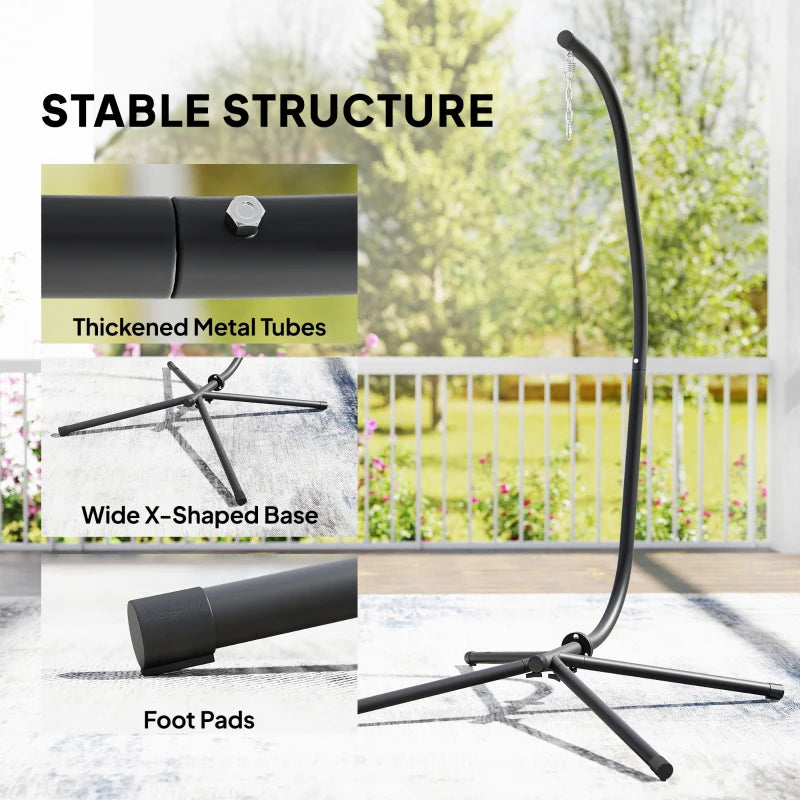 Hanging Egg Chair Stand Only, Heavy Duty Hammock Chair Stand, 330lbs Weight, Black