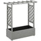 Outsunny Wooden Raised Garden Bed with Trellis, Outdoor Planter Box with Hanging Roof, Drainage Holes and Bed Liner