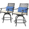 Outdoor Bar Stools Set of 2, Bar Height Swivel Patio Chairs with Cushion, Pillow Footrest for Poolside, Backyard