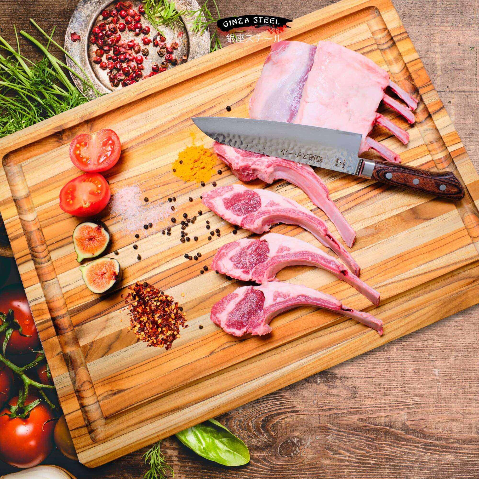 KASUMI 180- Damascus VG10 Santoku Knife 180mm-MB 