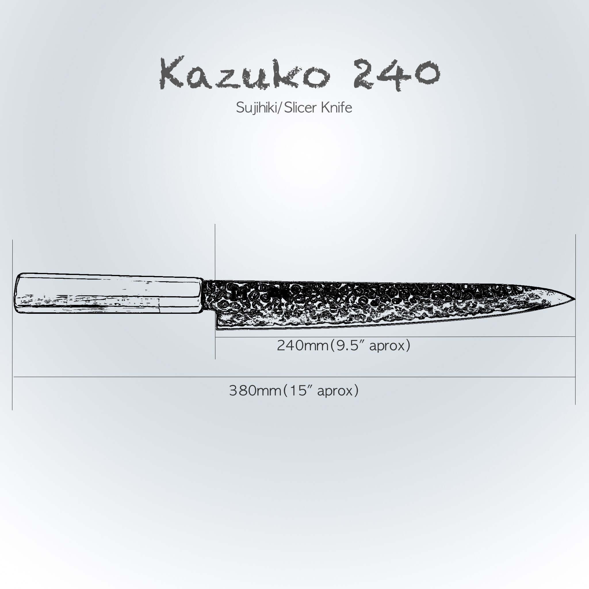 KAZUKO 240 - Sujihiki/Slicer 240mm Blade 