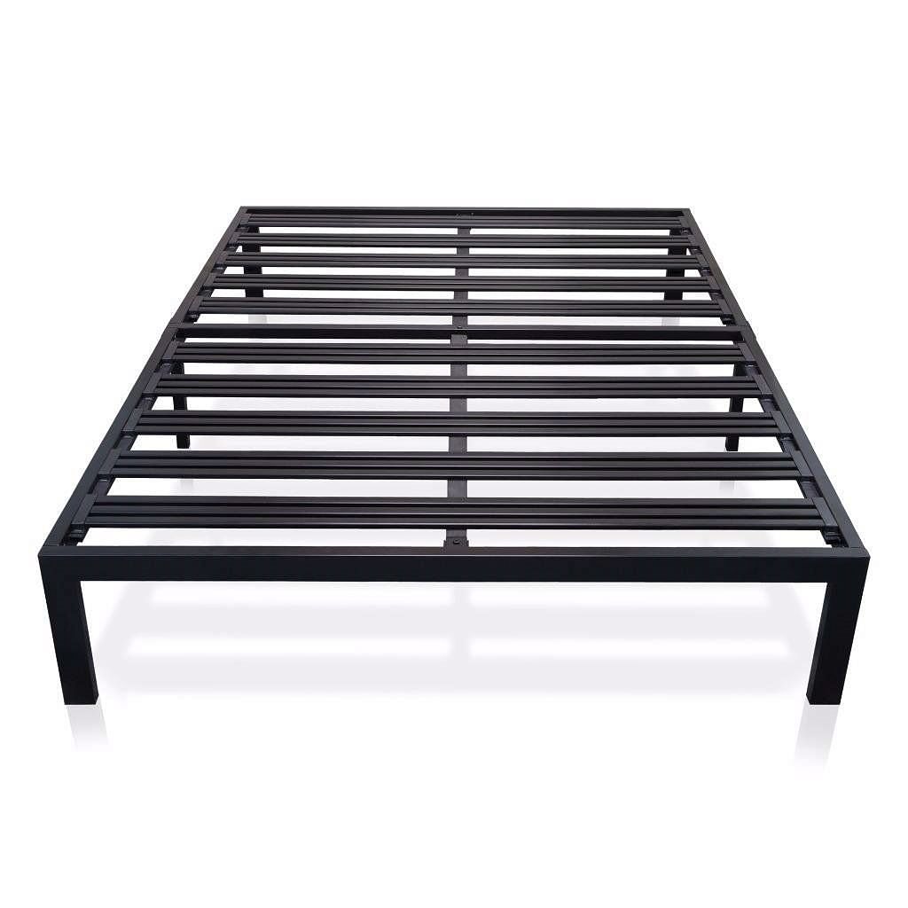 King Metal Platform Bed Frame with Heavy Duty Slats - Free Shipping