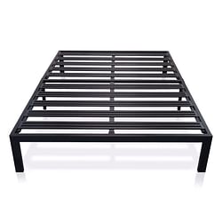 King Metal Platform Bed Frame with Heavy Duty Slats - Free Shipping