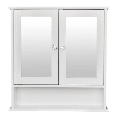 2-Door Wall Mounted Bathroom Medicine Cabinet with Mirror in White - Free Shipping 