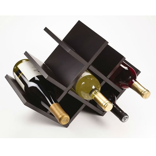 8-Bottle Mariposa Wine Rack Modern Design Dark Brown Finish - Free Shipping