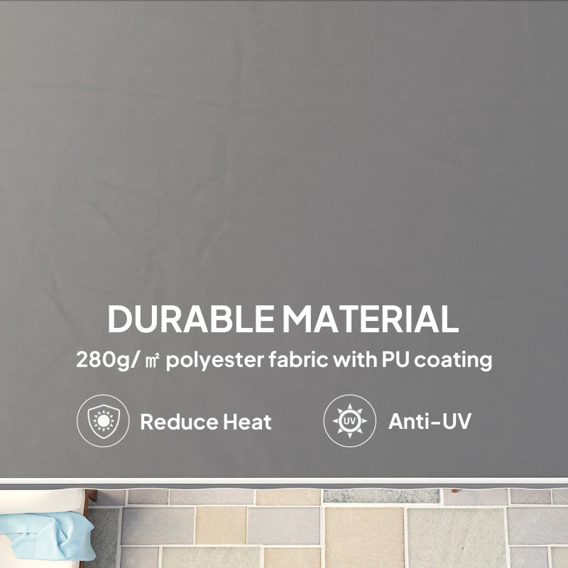 8' x 7' Retractable Awning, Patio Awnings, Sunshade Shelter with 280 g/m² UV & Water-Resistant Fabric, Dark Grey