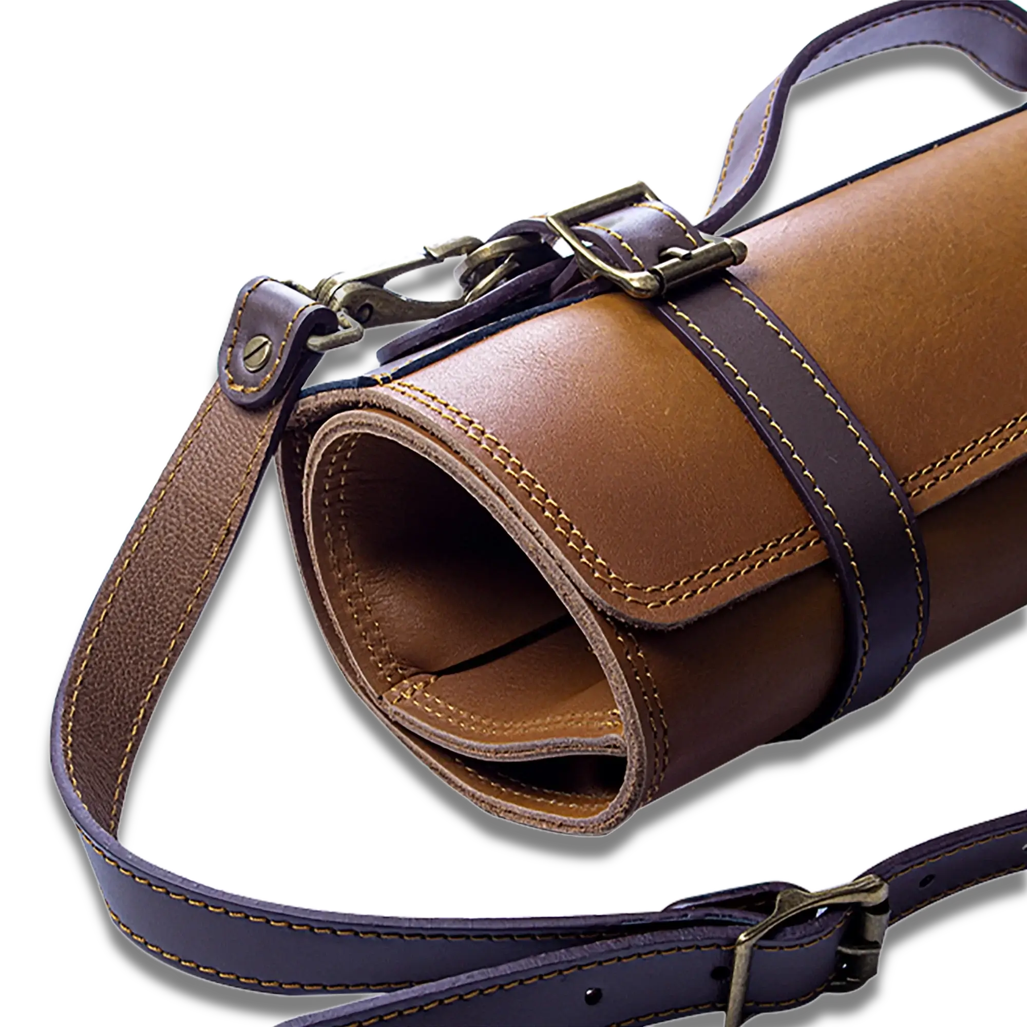 Ginza Steel Vagabond Knife Roll – Full Grain Leather Chef’s Bag 