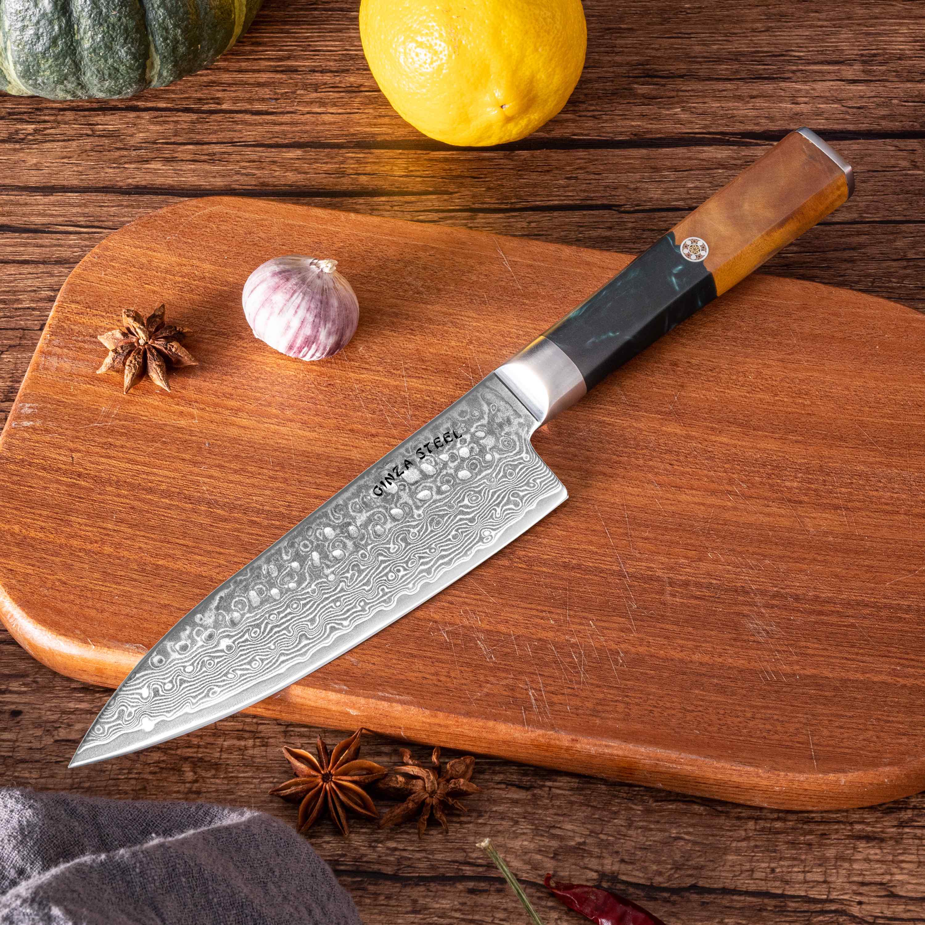 Kaze Katana |  Chef Knife 6-in Damascus VG10 Steel 67 layer 
