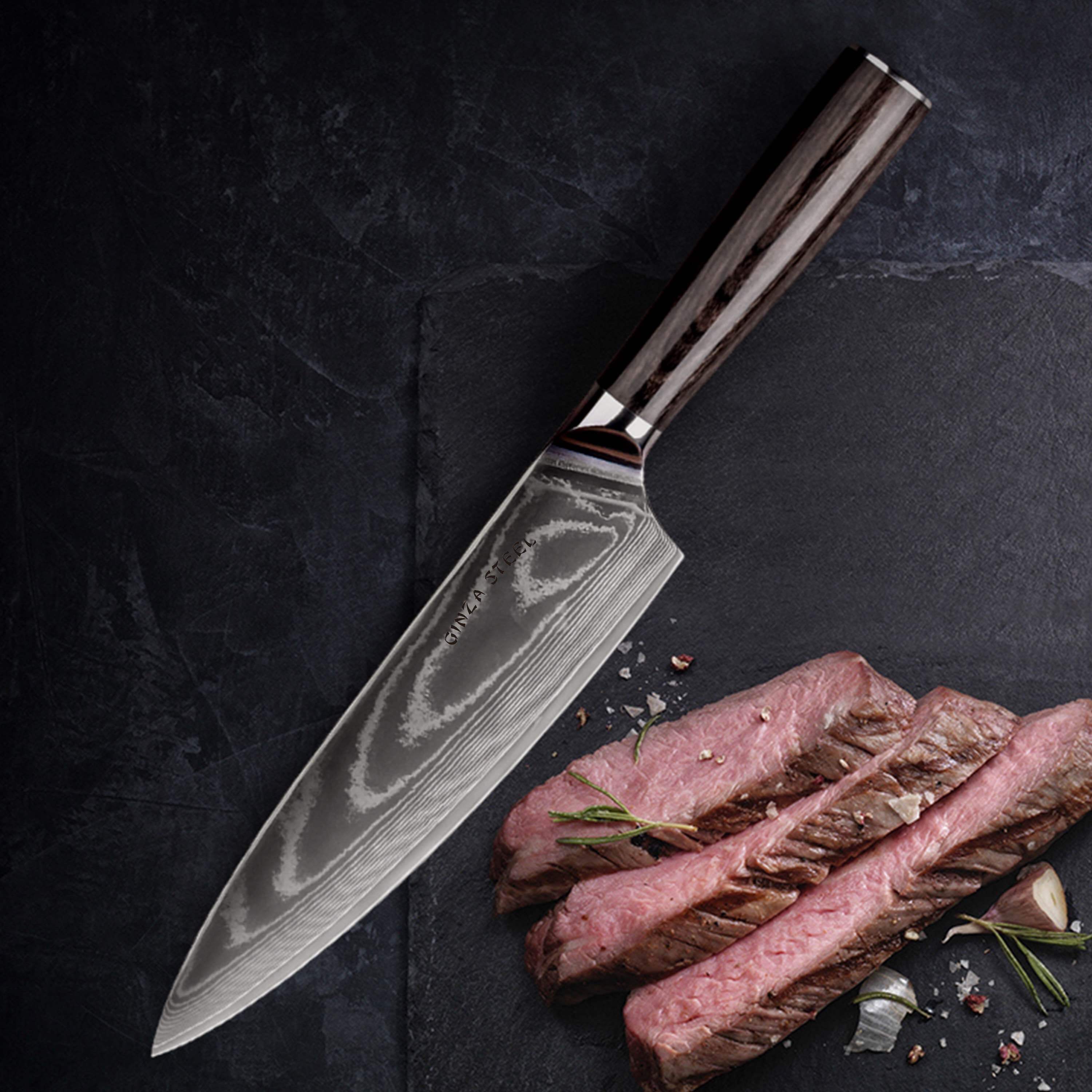 LUCIA 20 | Chef Knife 8Cr18Mov Steel Core / Pakka wood handle 