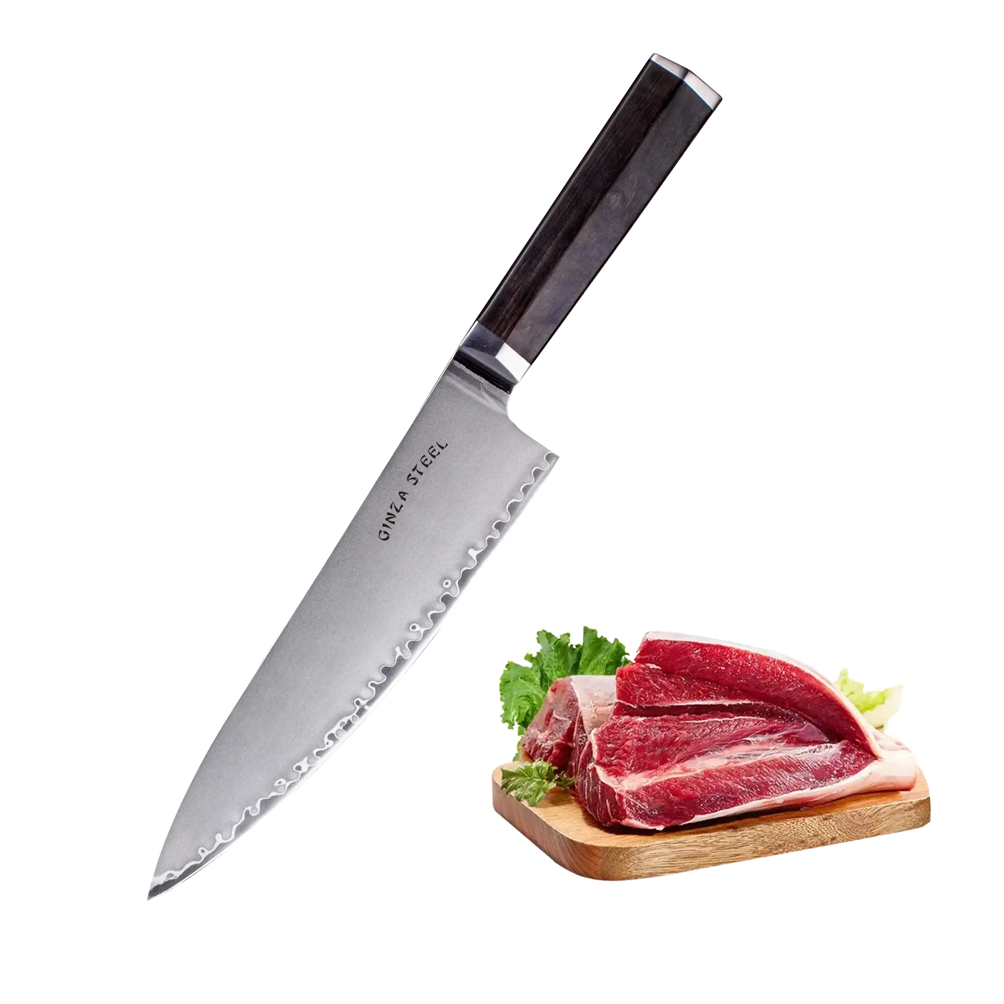 PORTIA 20 | Chef Knife 8" Damascus VG10 Steel / Ebony Wood handle 