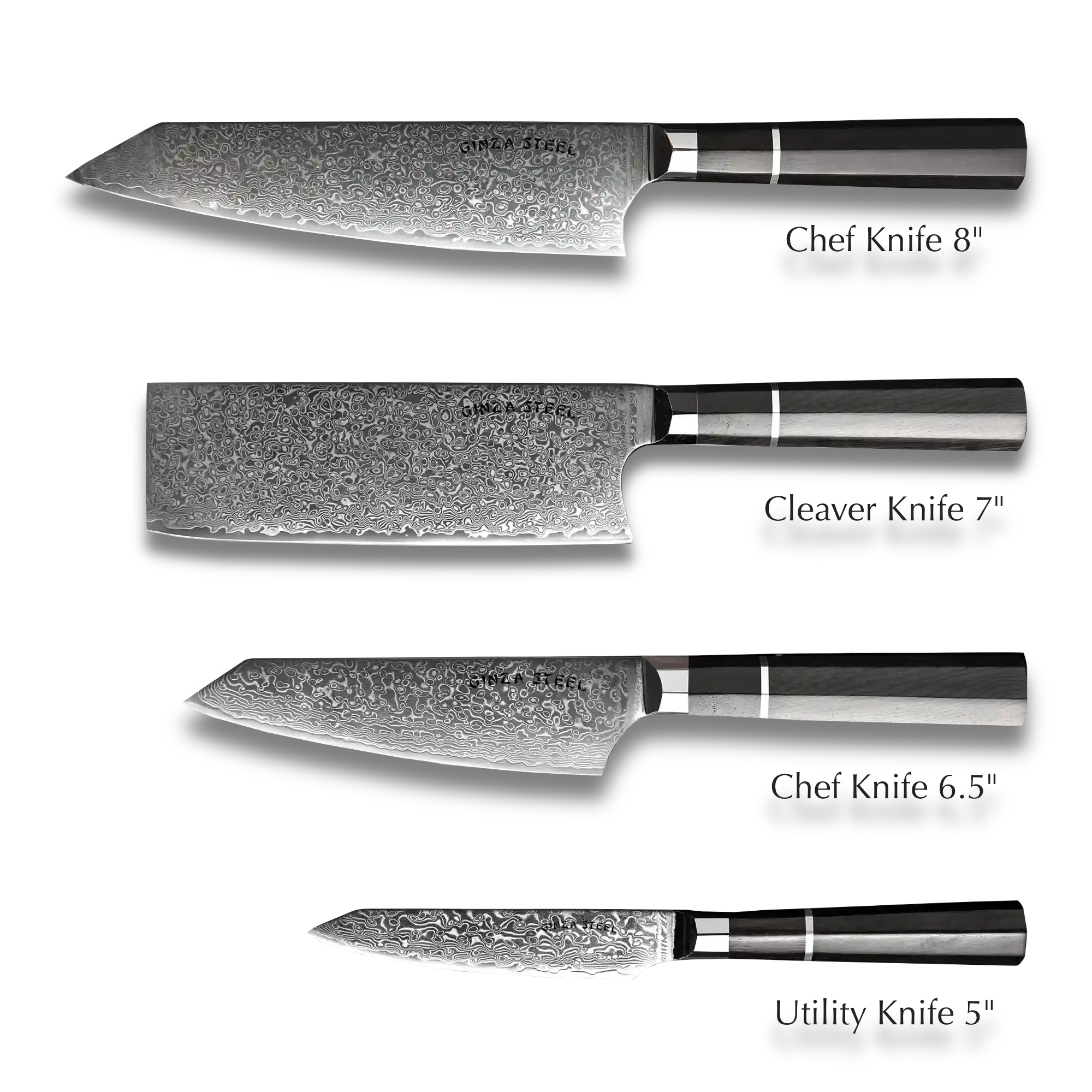 KASAI KOGATANA FIVE | Essential 5 pcs Knife set | 4 Knives with Magnetic Wood Block 