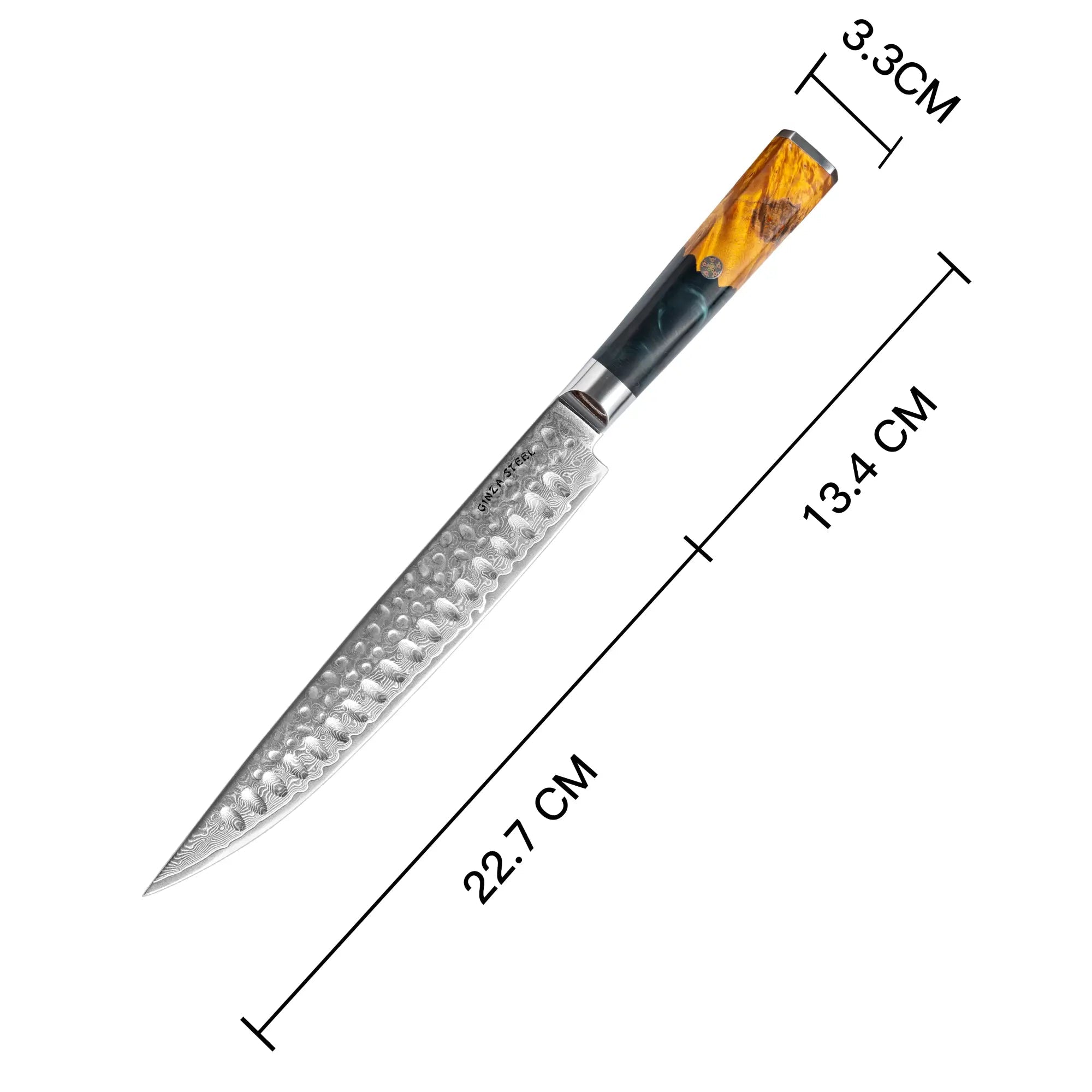 Kaze Katana 9″ Carving Knife | Damascus Steel by Ginza Steel 