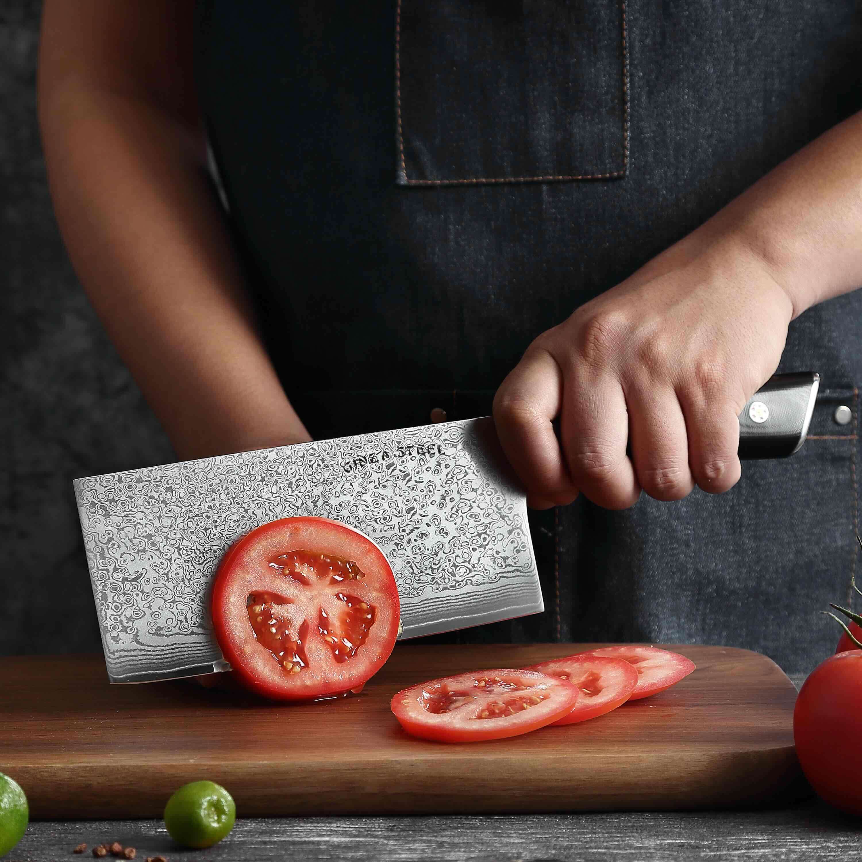HAGAKURE X | Cleaver Knife 7" Damascus AUS 10 Steel 