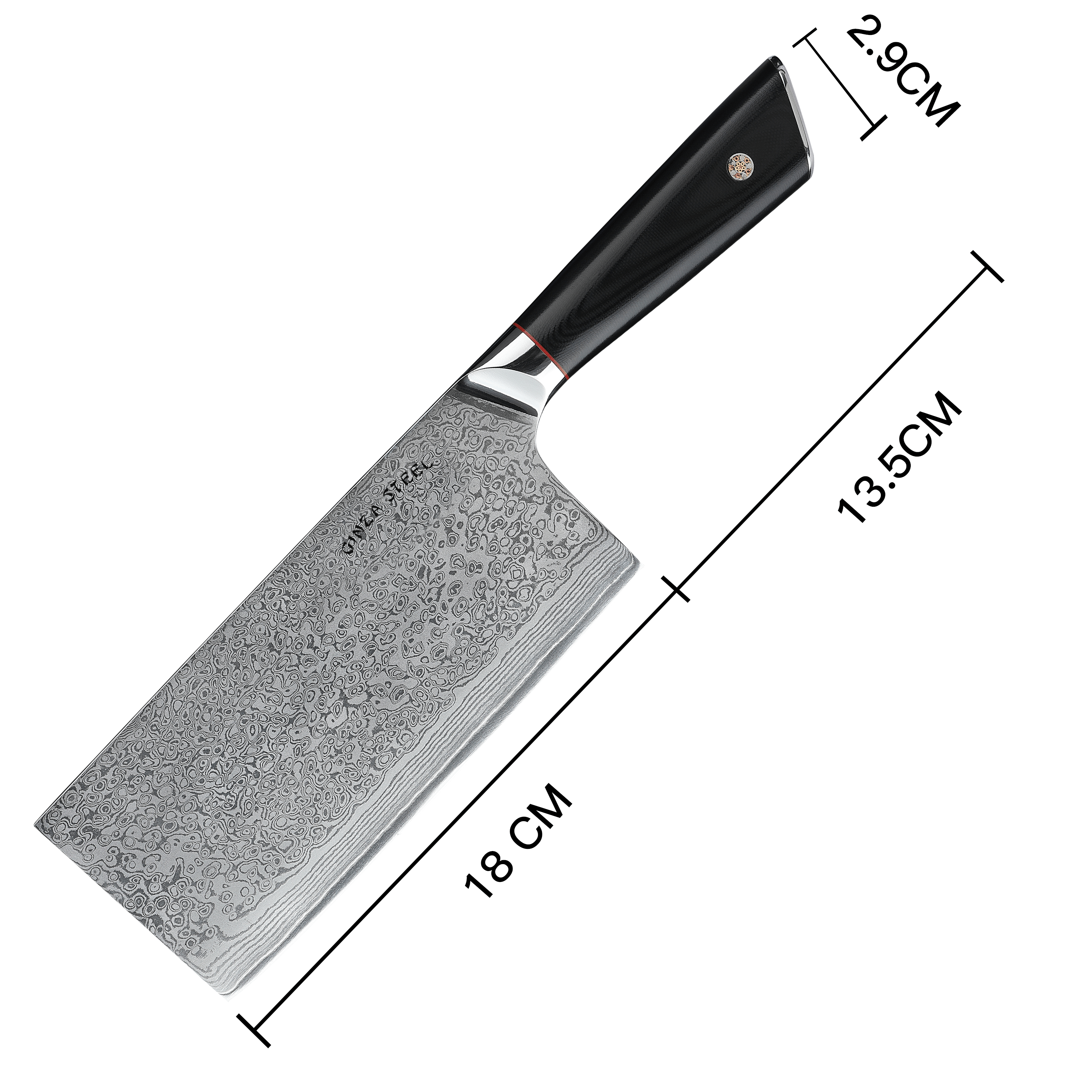 HAGAKURE X | Cleaver Knife 7" Damascus AUS 10 Steel 