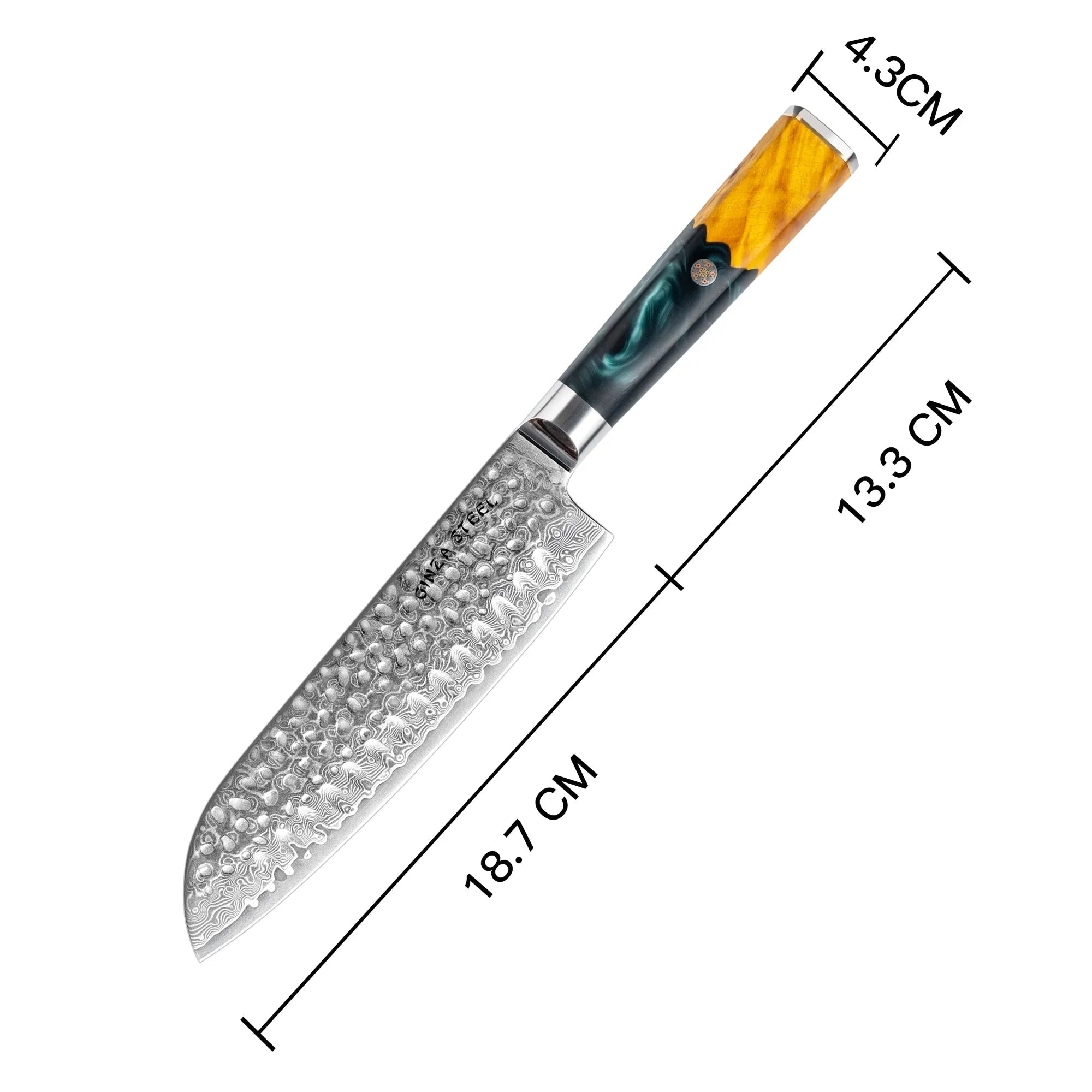 Kaze Katana 7″ Santoku Knife | Damascus Steel by Ginza Steel 