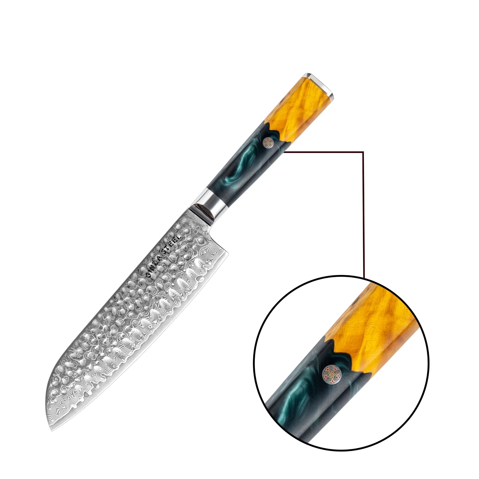 Kaze Katana 7″ Santoku Knife | Damascus Steel by Ginza Steel 