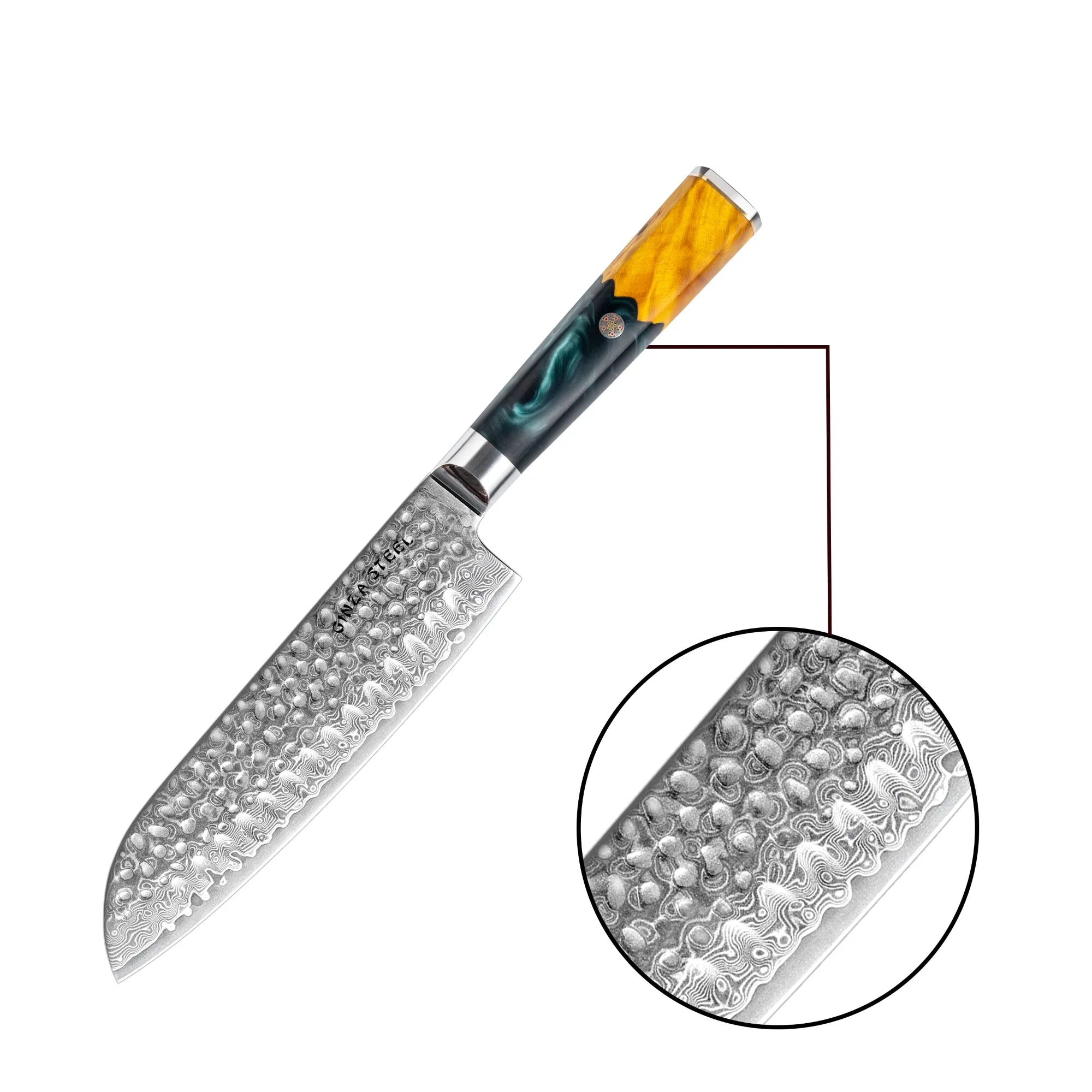 Kaze Katana 7″ Santoku Knife | Damascus Steel by Ginza Steel 