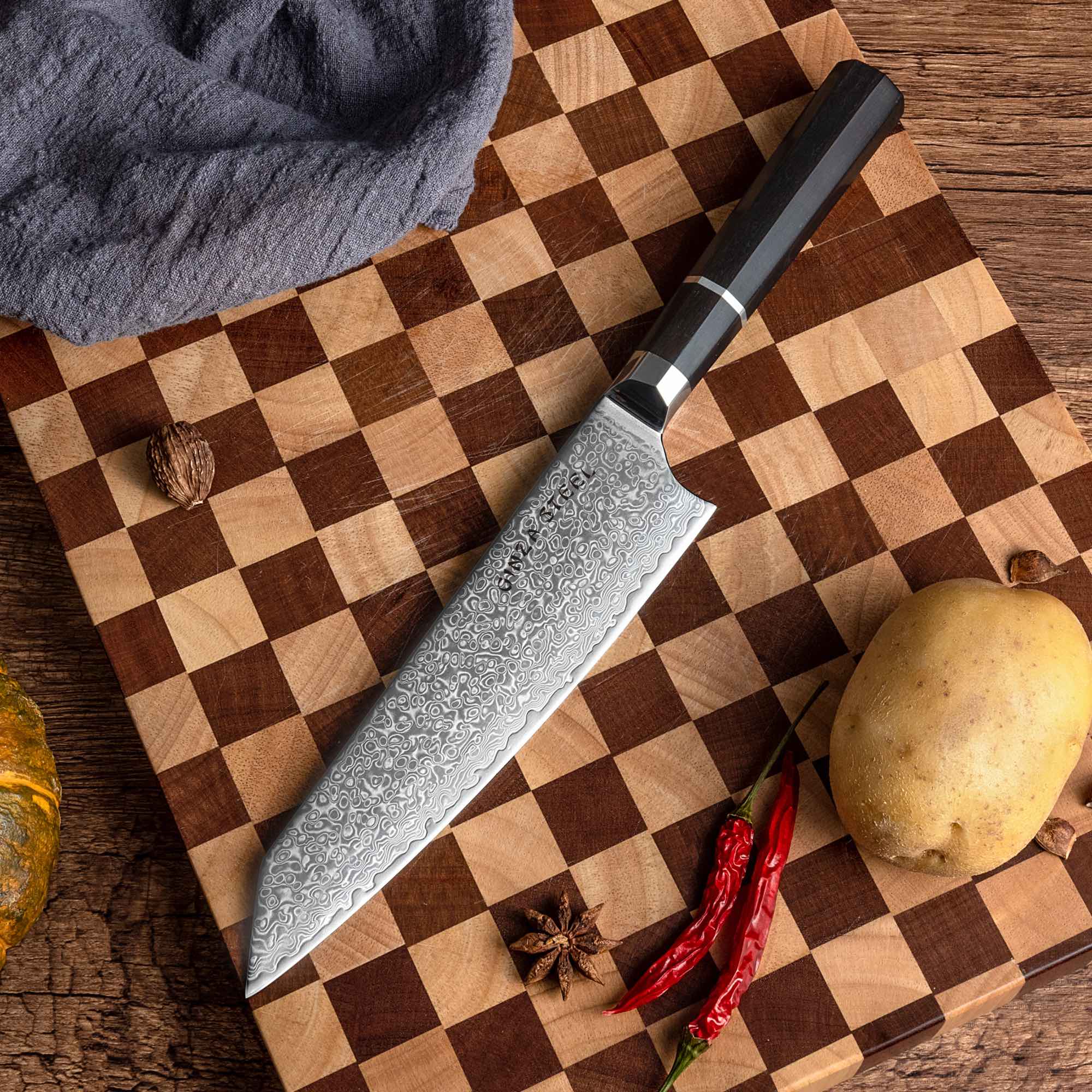 KASAI KOGATANA FIVE | Essential 5 pcs Knife set | 4 Knives with Magnetic Wood Block 