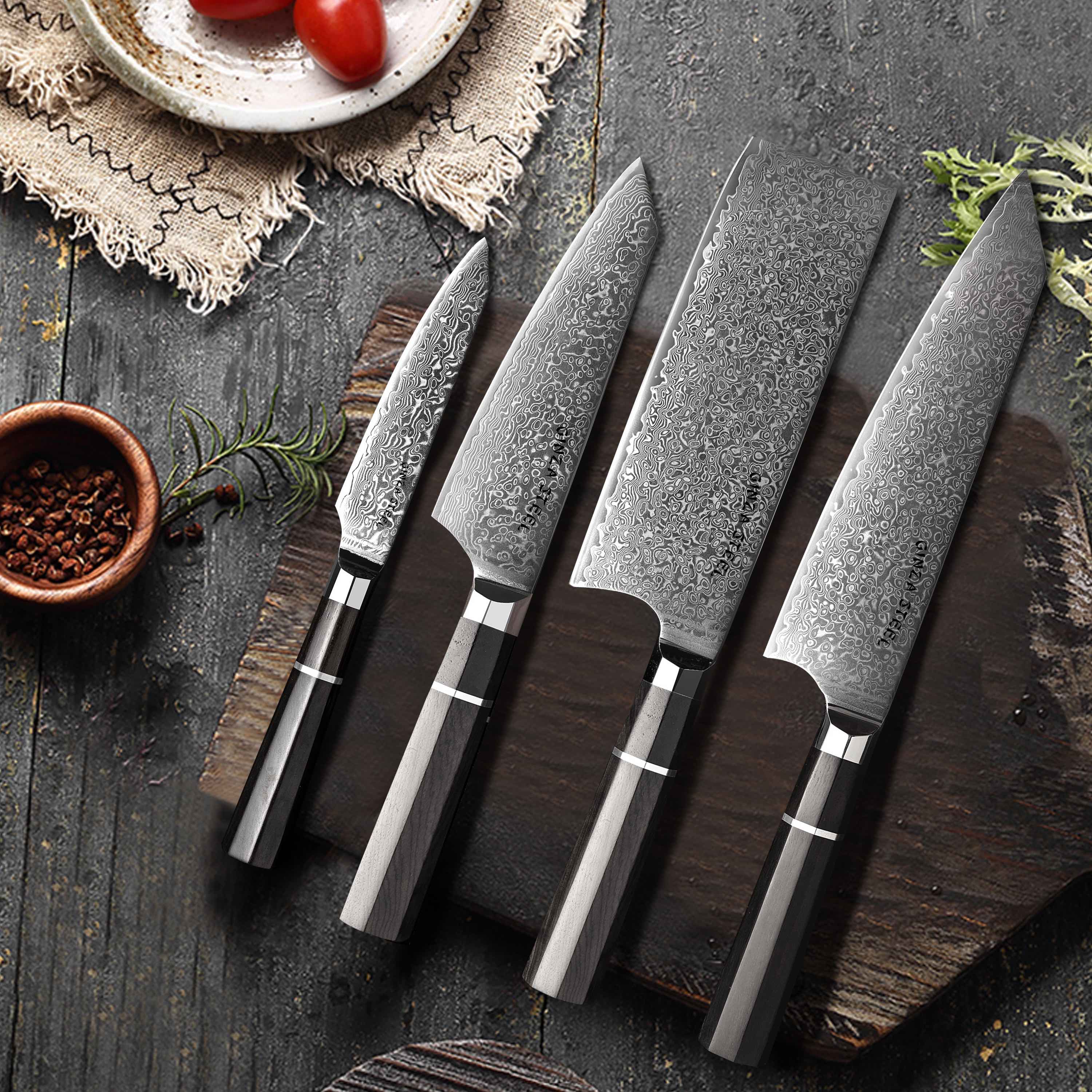 KASAI KOGATANA FIVE | Essential 5 pcs Knife set | 4 Knives with Magnetic Wood Block 