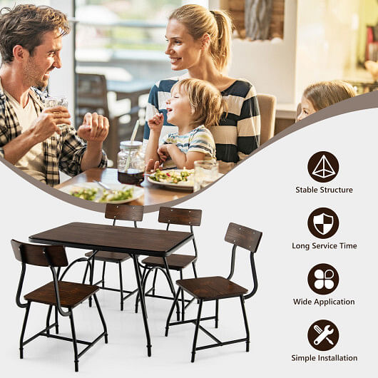 43 x 27.5 Inch Industrial Style Dining Table with Adjustable Feet-Rustic Brown - Free Shipping 