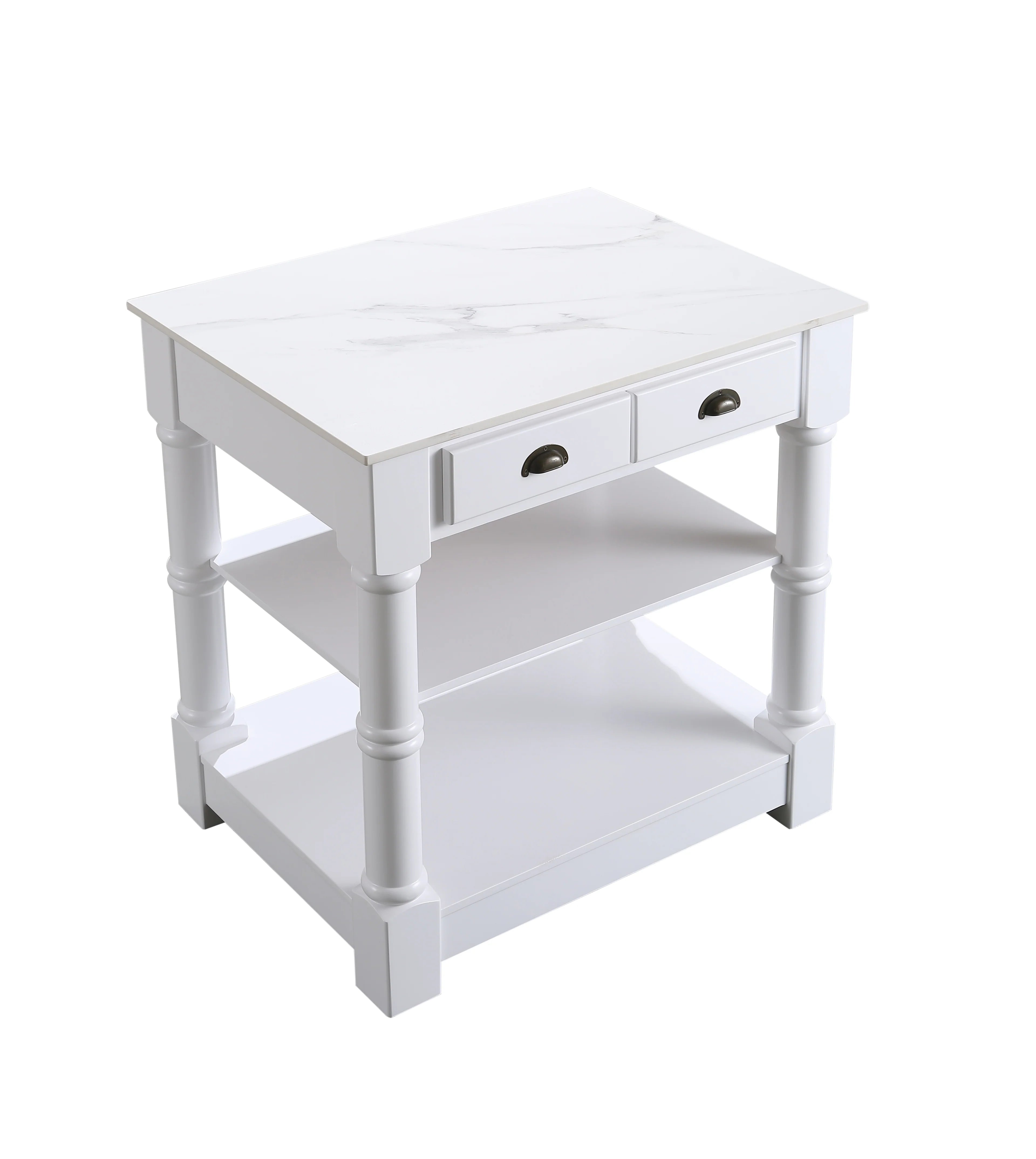 Monterey 36 " Kitchen Island With Sintered Stone Countertop in White