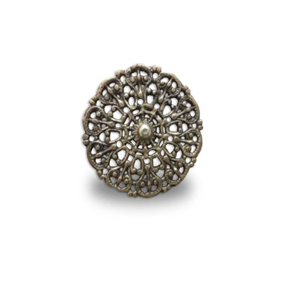 Victoria Style Furniture Knob, Antique Gold Finish, 4 in 