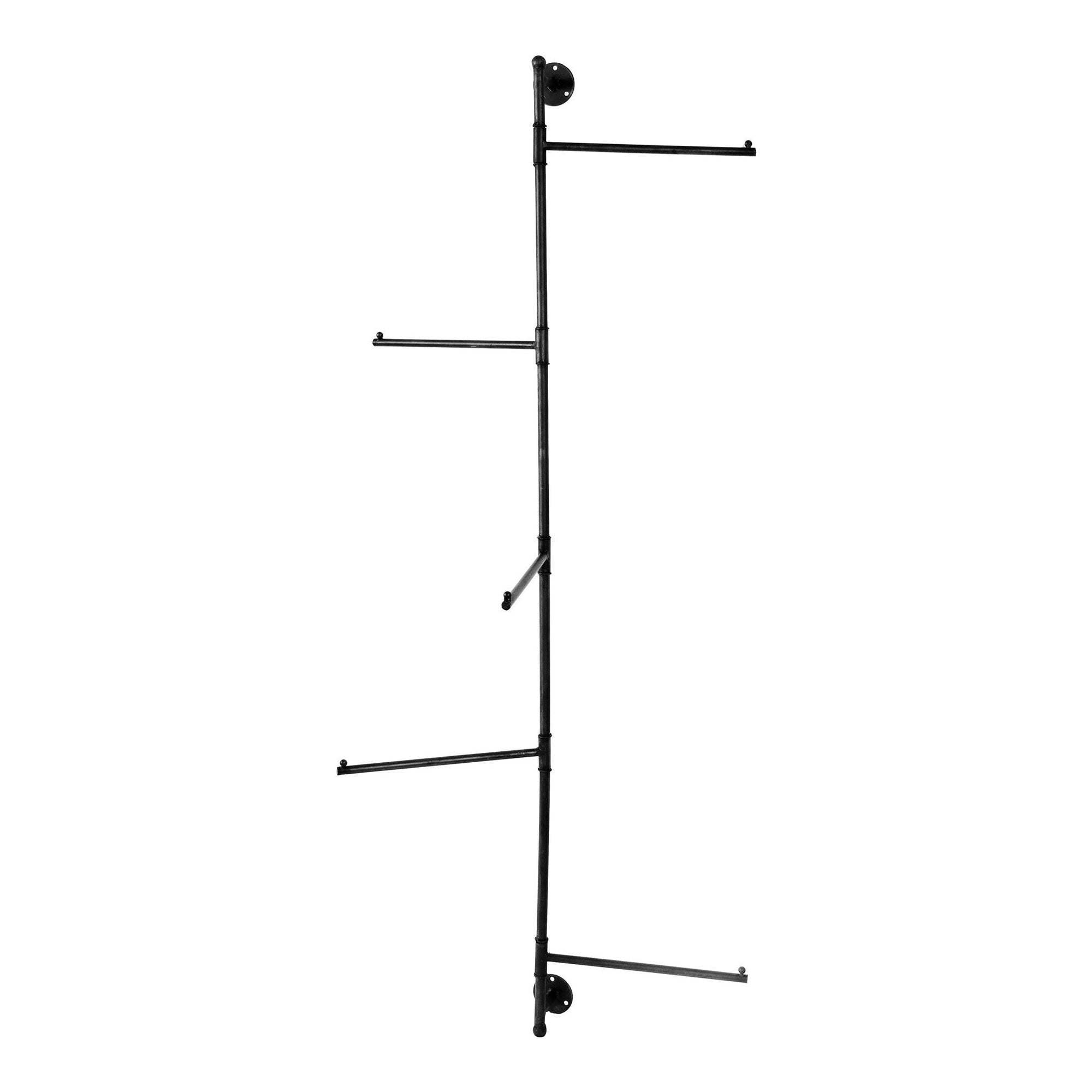 5 Arm Iron Towel Rack Med, Black 