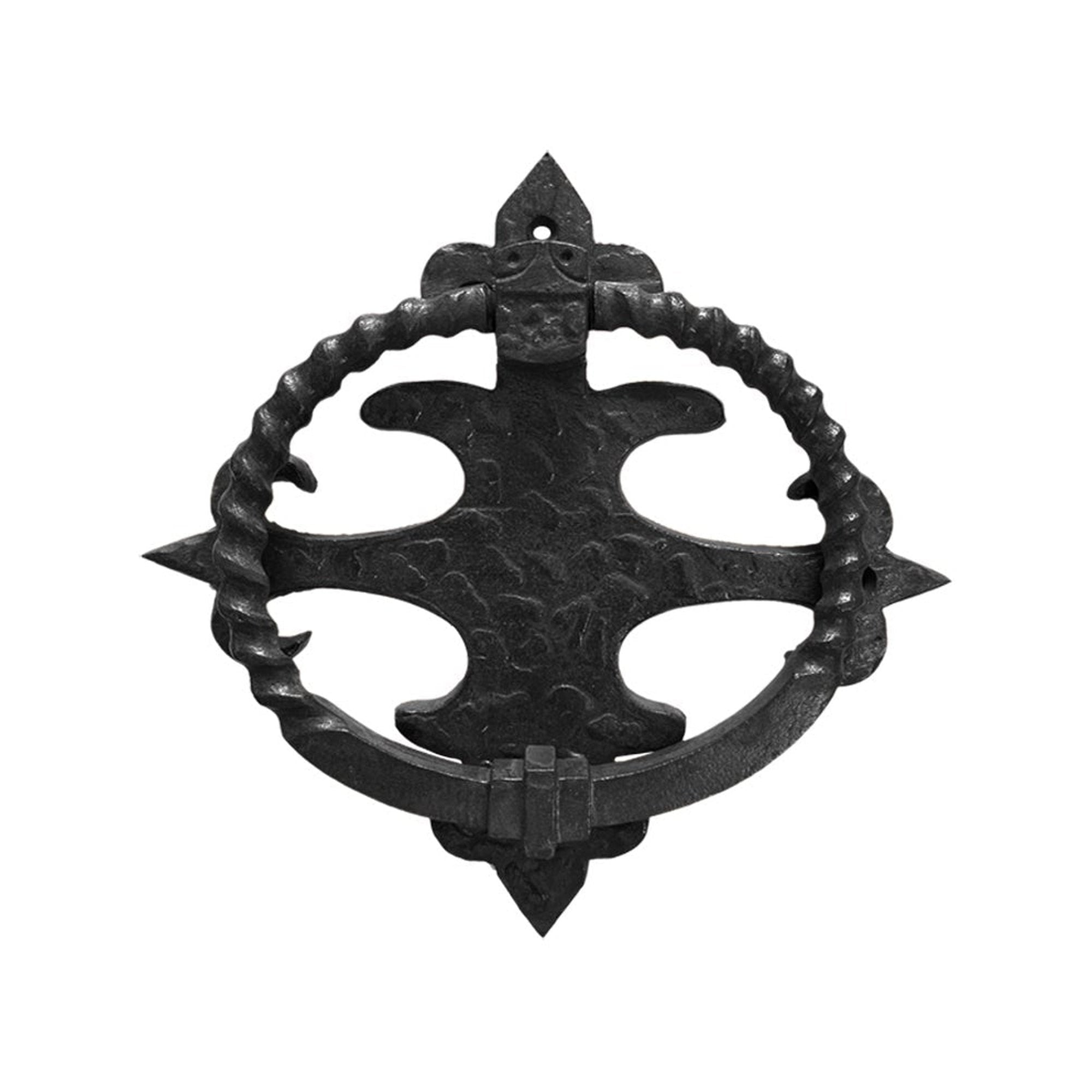 Ring Pull Door Knocker, Iron, Rustic Black 