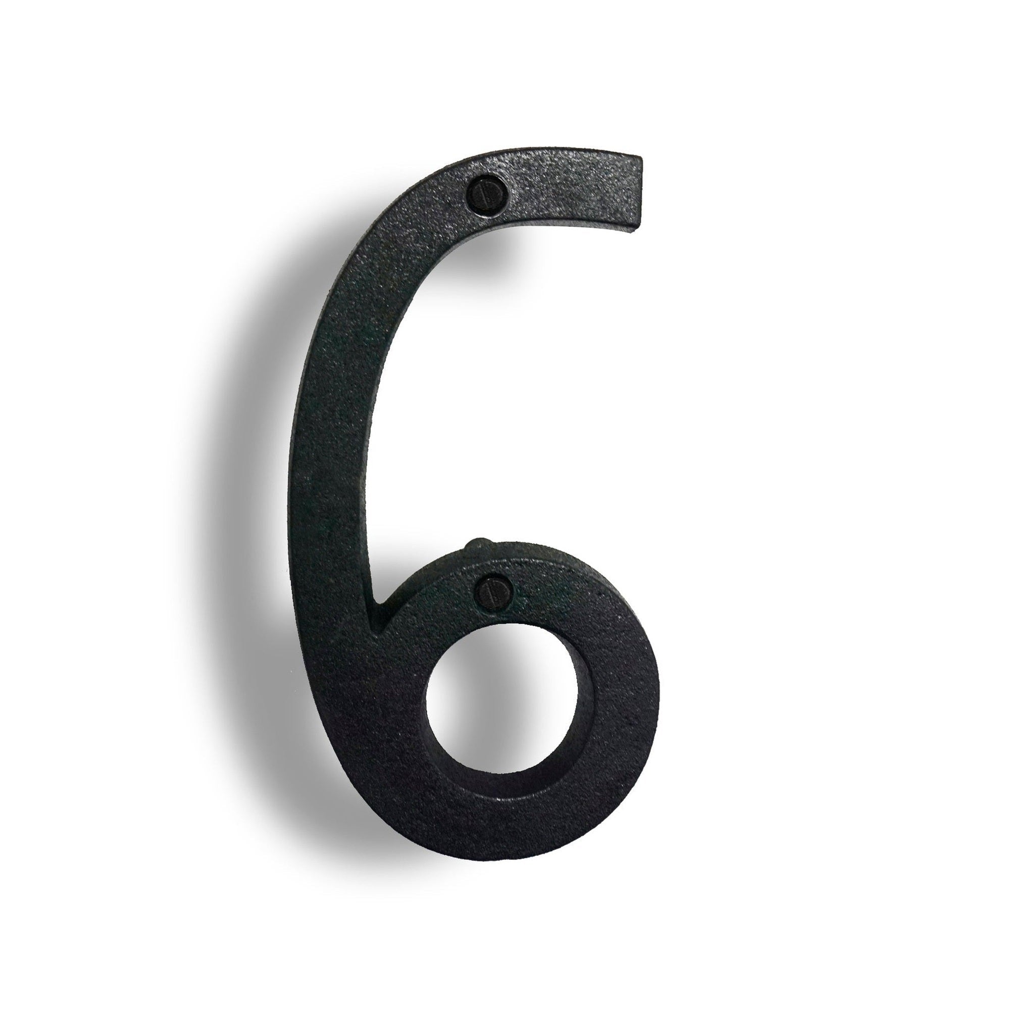 Colonial Wrought Iron Floating Number, 6.5 in, BLK, # 6 