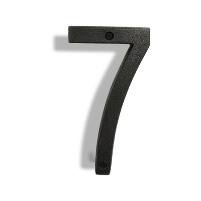 Colonial Wrought Iron Floating Number, 6.5 in, BLK, # 7 