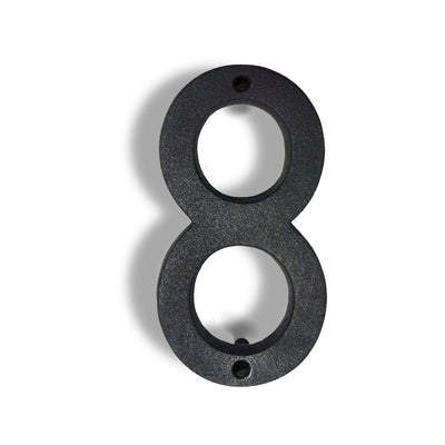 Colonial Wrought Iron Floating Number, 6.5 in, BLK, # 8 