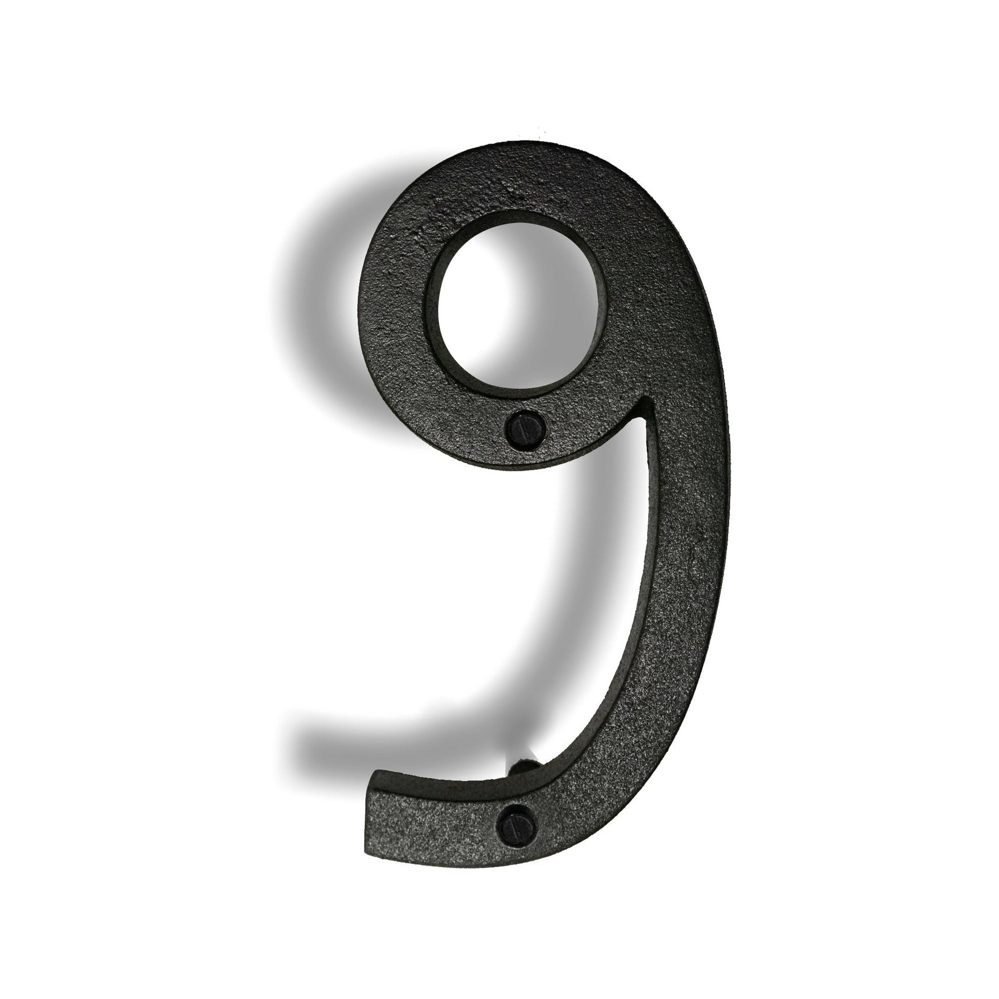 Colonial Wrought Iron Floating Number, 6.5 in, BLK, # 9 