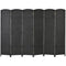 HOMCOM 5.6 Ft Tall Folding Room Divider: 6-Panel Portable Privacy Screen, Hand-Woven Partition Wall Divider, Black