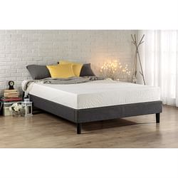 King size Modern Grey Upholstered Padded Platform Bed Fame - Free Shipping