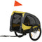 Aosom Medium Dog Bike Trailer with Hitch Coupler Quick Release Wheels Reflectors Flag Yellow