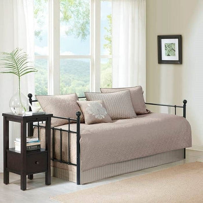 Khaki Microfiber 6 Piece Reversible Daybed Cover Set - Free Shipping 