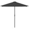 Outsunny 8ft Half Round Patio Umbrella Balcony Sun Shade Outdoor Parasol Garden Window Canopy 5 Ribs