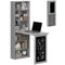 Fold-out Convertible Office Desk, Wall Mount Computer Desk with Blackboard and Side Shelf, Charcoal Grey