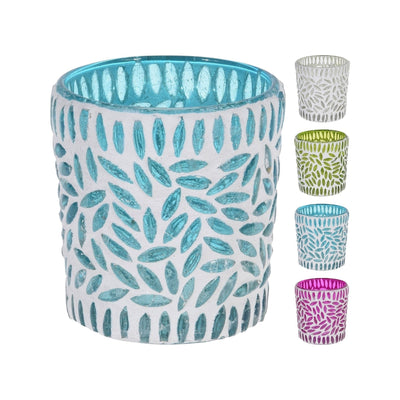 Celeste Tealight Mosaic 7cm 4Ass Clr 