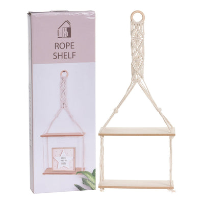 Plateau To Hang With Rope Decoration, 2 Mdf Plateaus 
