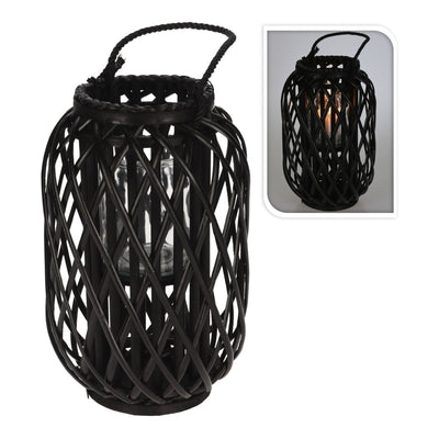 Lantern Split Willow. Black With Rope On Top Each 