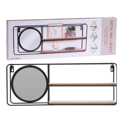Wall Rack Metal With 2 Mdf Shelves, Max. Load 5Kg 