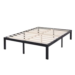 King Heavy Duty Metal Platform Bed Frame with Wood Slats 3,500 lbs Weight Limit - Free Shipping