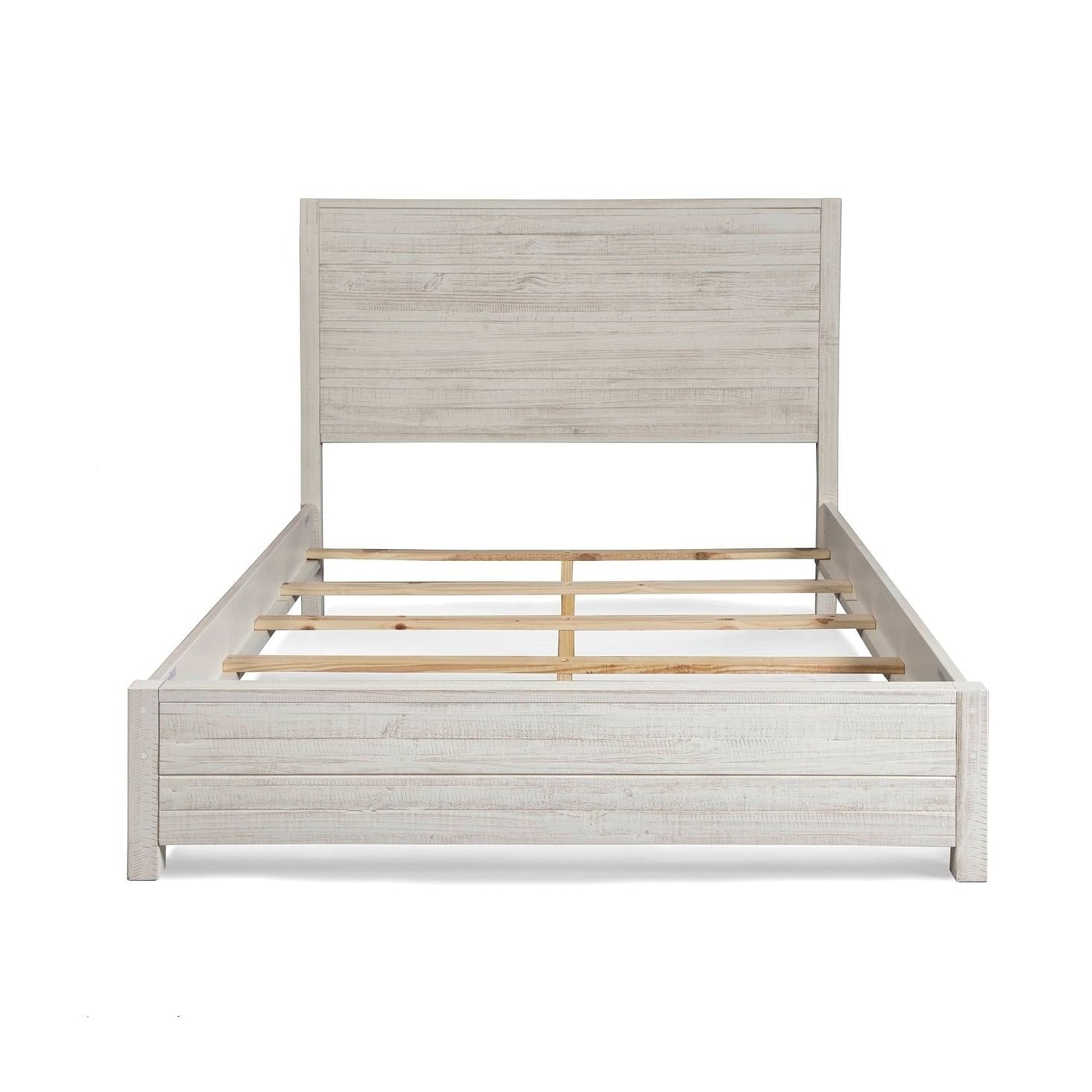 FarmHome Off White Solid Pine Platform Bed in King Size - Free Shipping